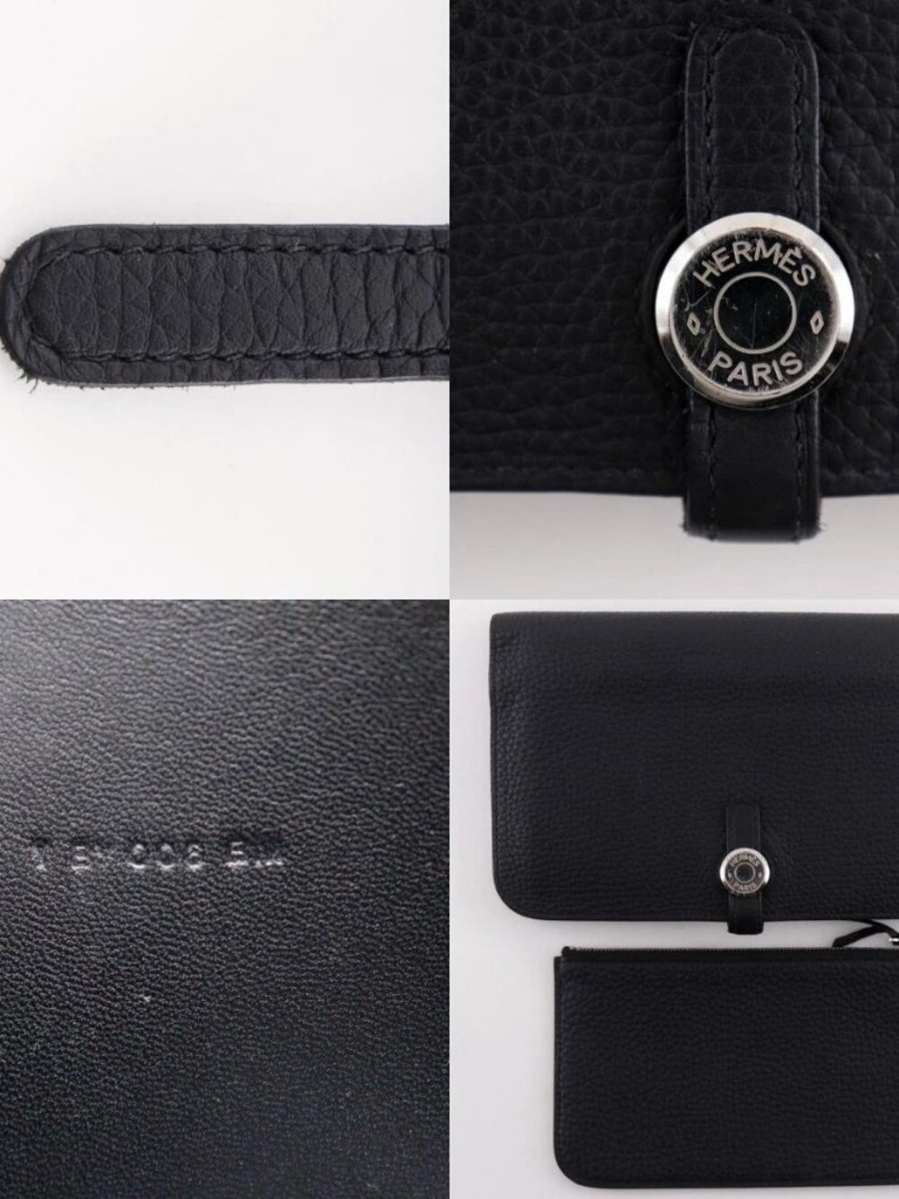 HERMES Dogon Duo Purse black Togo unisex - Picture 12 of 12